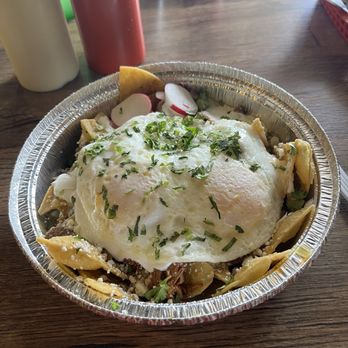 Tacos El JEFE Phoenix - Chilaquiles - verse sauce with birria beef and carne asada - Tacos Near Me - Phoenix, Arizona