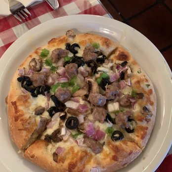 Mama Cella's - Pizza with Alfredo sauce base, veggies and Italian sausage - Italian Near Me - San Diego, California Mama Cella's - Pizza with Alfredo sauce base, veggies and Italian sausage - Italian Near Me - San Diego, California