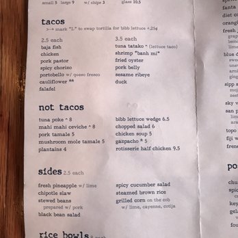 bartaco - Reston - Menu!! - Tacos Near Me - Reston, Virginia