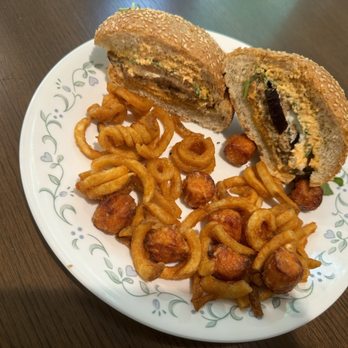 Eastcut Sandwich Bar - Durham - Calabrian Burrata Cutlet, Curly Fries, Sweet Potato Tots - Sandwiches Near Me - Durham, North Carolina
