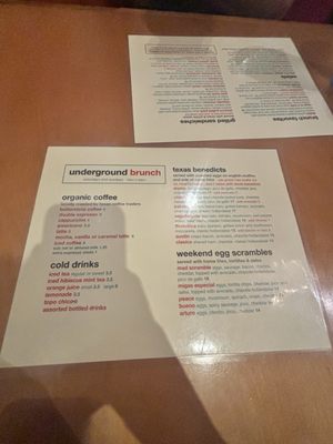 Menu photo 1 Arturo's Underground Cafe Austin, TX Menu photo 1 Arturo's Underground Cafe Austin, TX