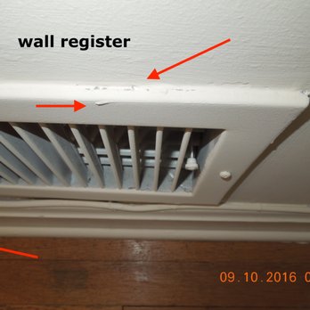 JNG Painting - Incomplete/sloppy painting. They could have achieved a clean edge by unscrewing the wall register to paint it; but they didn't. - Painters Near Me JNG Painting - Incomplete/sloppy painting. They could have achieved a clean edge by unscrewing the wall register to paint it; but they didn't. - Painters Near Me