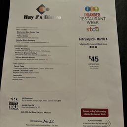 2023 Restaurant Week Menu 2023 Restaurant Week Menu