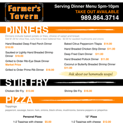 Farmer's Tavern - Menu Pg.2