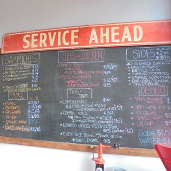 210 Bar-B-Que - Giant chalkboard menu by the front til. - Barbeque Near Me - Bayport, Minnesota