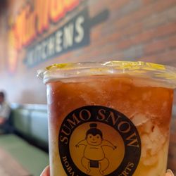 Sumo Snow - FLAMING DRAGON SLUSHIE (added Boba)  Mango lemonade & dragon fruit