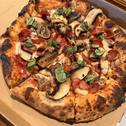 Pepperoni, sausage, and mushroom