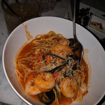 J Theodore - Honey bourbon and seafood pasta. - New American Near Me - Frisco, Texas