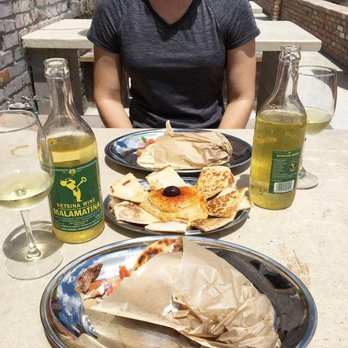 Alpha Omega Grill & Bakery - Pork Gyro + Hummus Plate + Shrimp Gyro + amazing crisp Greek white wine. - Coffee & Tea Near Me - Waco, Texas Alpha Omega Grill & Bakery - Pork Gyro + Hummus Plate + Shrimp Gyro + amazing crisp Greek white wine. - Coffee & Tea Near Me - Waco, Texas