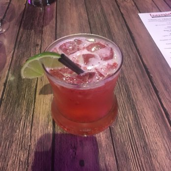 Travesias - Raspberry peach margarita on the rocks.$7 - Latin American Near Me - Bronx, New York