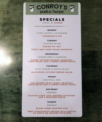 Menu photo 8 Conroy's Public House Leawood, KS