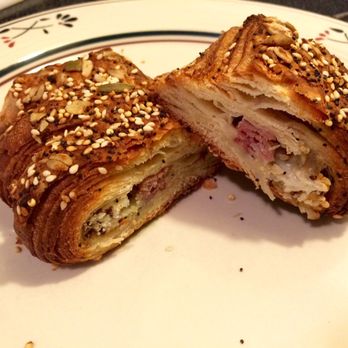 Manresa Bread - Savory ham and cheese pastry, cut. - Bakeries Near Me - Los Gatos, California Manresa Bread - Savory ham and cheese pastry, cut. - Bakeries Near Me - Los Gatos, California