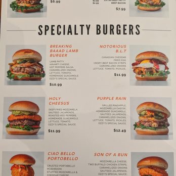 Ozzy's Burgers Vaughan - Burger menu - Burgers Near Me - Vaughan, Ontario Ozzy's Burgers Vaughan - Burger menu - Burgers Near Me - Vaughan, Ontario