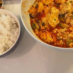 Seafood Tofu Soup (w/ side dishes)