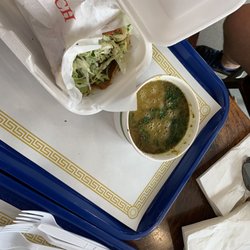 Greek Pita - Gyro sandwich and lentil soup