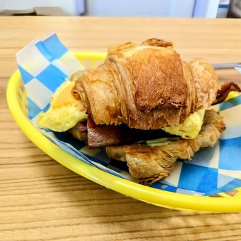 Loaf Lounge - Bacon, egg and cheese on a croissant - Cafes Near Me - Chicago, Illinois