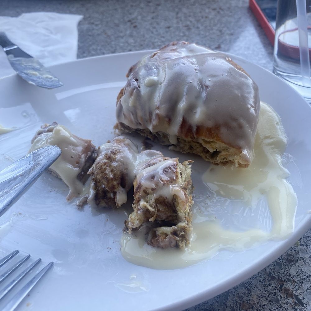 Sunshine Breakfast Bar - Cinnamon Roll with cream cheese icing. - Breakfast & Brunch Near Me - Phoenix, Arizona Sunshine Breakfast Bar - Cinnamon Roll with cream cheese icing. - Breakfast & Brunch Near Me - Phoenix, Arizona