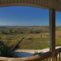 Cape Lookout Bed and Breakfast - Pano view from the top deck! Gorgeous! You can even see the ponies on the far island, especially with MaryAnn's binoculars!