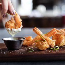 Paul Martin's American Grill - Salt & Pepper Shrimp with housemade pesto aioli