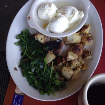 Katy's Korner - 3 poached eggs with side spinach - Breakfast & Brunch Near Me - San Ramon, California Katy's Korner - 3 poached eggs with side spinach - Breakfast & Brunch Near Me - San Ramon, California