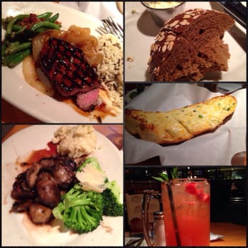 Black Angus Steakhouse - Teriyaki sirloin 8 oz. w/ green beans & rice pilaf on 1, broccoli & garlic mash on the other. Sides & strawberry lemonade - Steakhouses Near Me - Lancaster, California