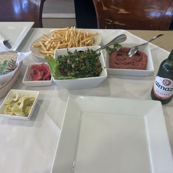 Zahle Restaurant - Kibbeh Nayeh (Beef Tartar) Tabbouleh Salad French Fries Almaza Beer - Lebanese Near Me - North Hollywood, California Zahle Restaurant - Kibbeh Nayeh (Beef Tartar) Tabbouleh Salad French Fries Almaza Beer - Lebanese Near Me - North Hollywood, California