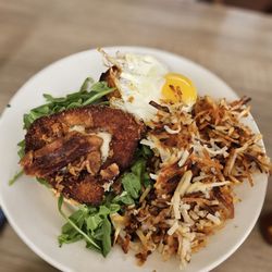 Shorehouse Kitchen - Maple fried chicken sandwich with hash brown