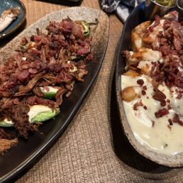 Brisket Jalapeno Poppers and loaded fries