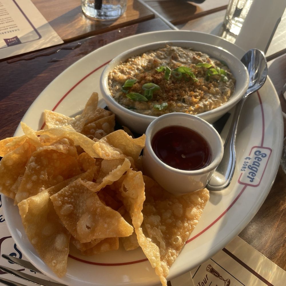 Seager & Sons - Baked crab rangoon dip - Pizza Near Me - Plano, Texas Seager & Sons - Baked crab rangoon dip - Pizza Near Me - Plano, Texas