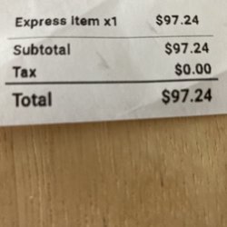 Dutch Girl Cleaners - Receipt