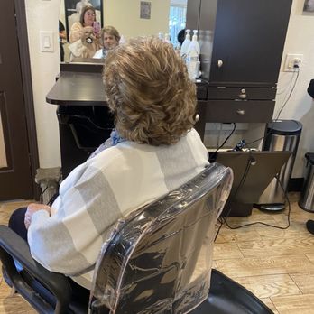 Elegant Hair Designs - My mom's layered haircut - Hair Salons Near Me - Martinez, California