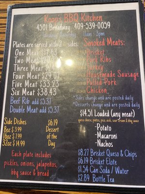 Menu photo 1 Koop's BBQ Kitchen & Catering Galveston, TX Menu photo 1 Koop's BBQ Kitchen & Catering Galveston, TX