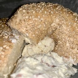 Sesame Bagel with Flavored Cream Cheese yum