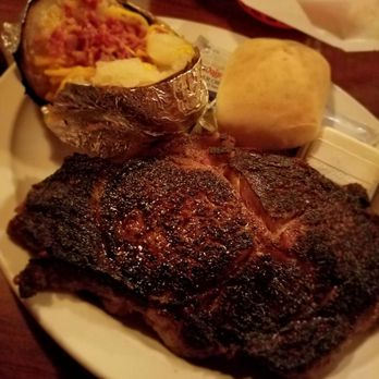Hunter's Pub and Steakhouse - Ribeye Medium Rare and Loaded Baked Potato - New American Near Me - Hamilton, Georgia