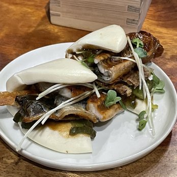 M Sushi - Bun with salmon skin and eel - Sushi Bars Near Me - Durham, North Carolina M Sushi - Bun with salmon skin and eel - Sushi Bars Near Me - Durham, North Carolina