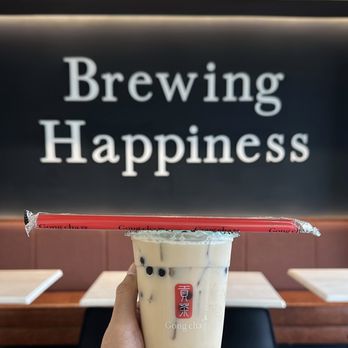 Gong Cha - Tomball - Oolong milk tea with boba - Desserts Near Me - Tomball, Texas