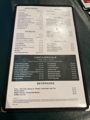 Menu photo 2 Jack Dempsey's Restaurant & Bar New Orleans, LA Menu photo 2 Jack Dempsey's Restaurant & Bar New Orleans, LA