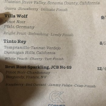 Corner Kitchen - Wine List - New American Near Me - Dayton, Ohio