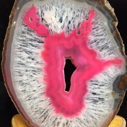 Precious Possessions - A vibrant pink agate slice. We have agate slices in many different colors and sizes!