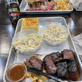 Axel & Byrne - Burnt ends with coleslaw and cornbread - Barbeque Near Me - Foxborough, Massachusetts Axel & Byrne - Burnt ends with coleslaw and cornbread - Barbeque Near Me - Foxborough, Massachusetts