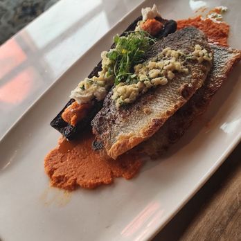 GIADA - Branzino seared zucchini and hazelnuts with sundried tomato pesto - Italian Near Me - Las Vegas, Nevada