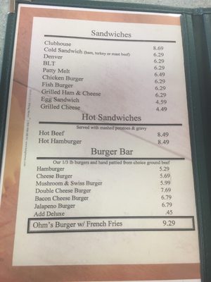 Menu photo 4 Ohm's Cafe Mandan, ND