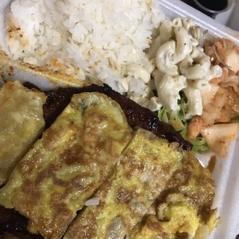 Nimitz Bar-Bq House - Fish jun & spicy pork mixed plate. - Barbeque Near Me - Honolulu, Hawaii Nimitz Bar-Bq House - Fish jun & spicy pork mixed plate. - Barbeque Near Me - Honolulu, Hawaii