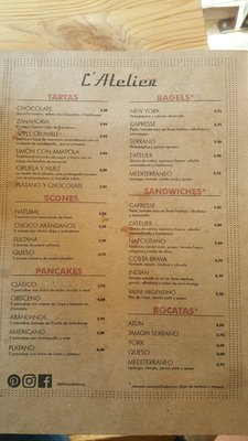 Menu photo 2 L'Atelier Barcelona, B Menu photo 2 L'Atelier Barcelona, B