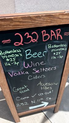 Menu photo 1 232 Bar Tampa, FL