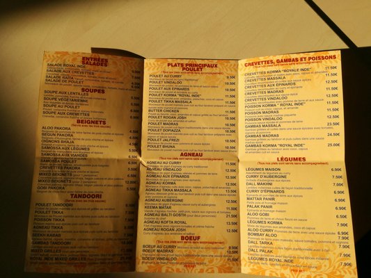Menu photo 2 Royal Inde Boulogne-Billancourt, 92 Menu photo 2 Royal Inde Boulogne-Billancourt, 92