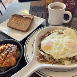 Cafe 63 - Southside Irish skillet comes with toasts, side of cheesy potatoes
