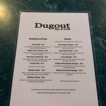The Dugout - Menu prices have changed - Sports Bars Near Me - Pasco, Washington The Dugout - Menu prices have changed - Sports Bars Near Me - Pasco, Washington