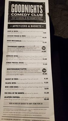 Menu photo 8 Goodnights Comedy Club Raleigh, NC