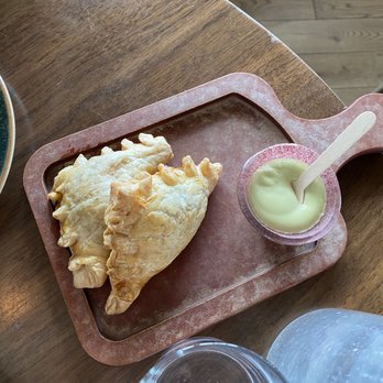 Cabra - Goat empanadas 8/10 great with the sauce - Peruvian Near Me - Chicago, Illinois Cabra - Goat empanadas 8/10 great with the sauce - Peruvian Near Me - Chicago, Illinois
